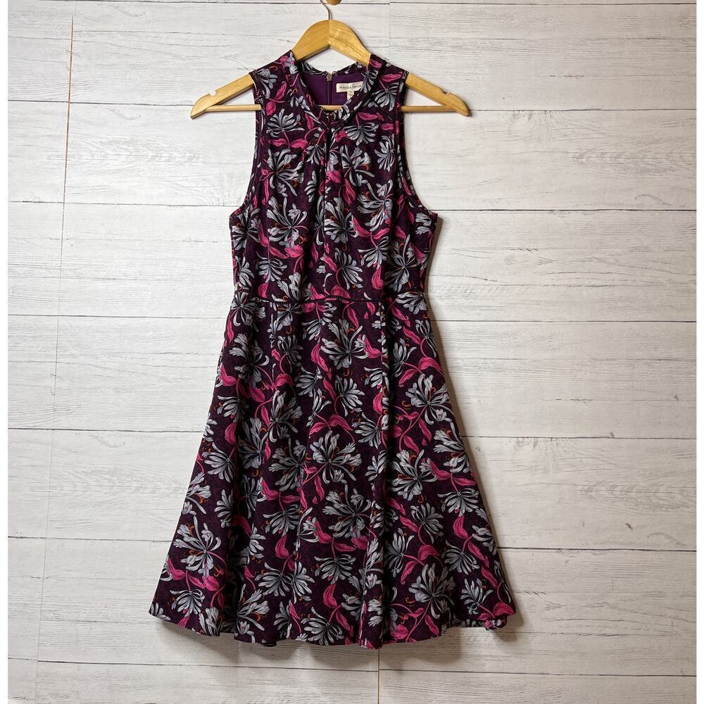 Rebecca Taylor Dress Womens Size 4 Pink & Purple Mystic Garden 100% Silk Floral
